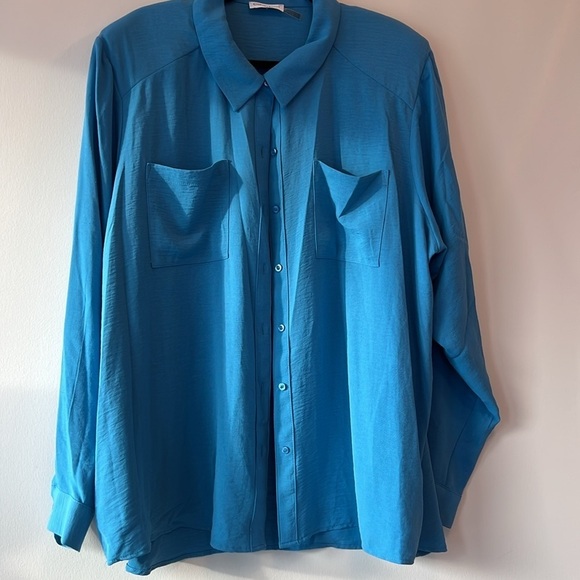 Calvin Klein Blouse Blue - Picture 3 of 7